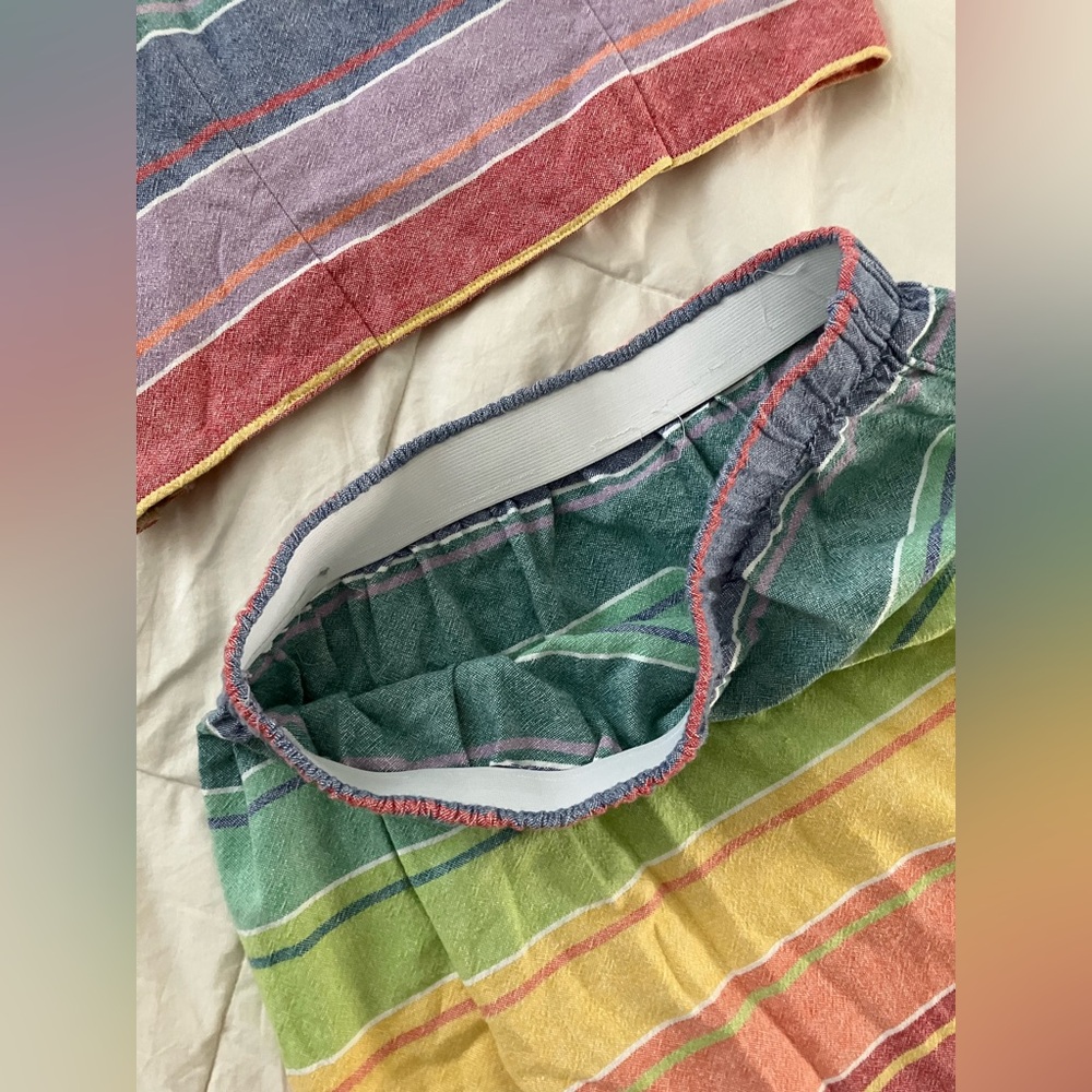 Franklin Jay Handmade Two Piece Rainbow Beach Set S/M Stripes - Picture 7 of 15